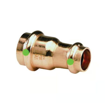 1x3/4 in Nominal, Press End style, Copper, imprt