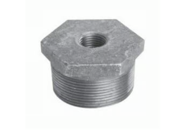 Ward Mfg 1BXC.NB Hex Head Bushing, 1-1/4 x 1/8 in, NPS, 125 lb, Cast Iron, Galvanized, Domestic