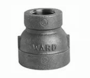 Ward Mfg 1BXE.NMC Pipe Reducing Coupling, 1-1/2 x 3/8 in Nominal, FNPT End Style, 150 lb, Malleable Iron, Galvanized, Domestic