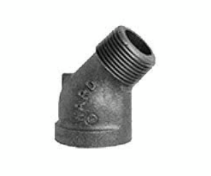 Ward Mfg B.NMS45L Street Elbow, 1/4 in Nominal, NPS End Style, 150 lb, Malleable Iron, Galvanized, Domestic