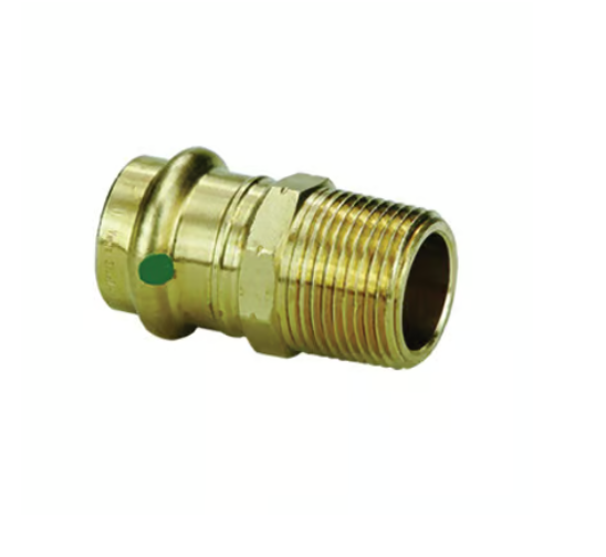 View Larger ProPress® ProPress® ProPress® 79220 Pipe Adapter, 1/2 x 3/4 in Nominal, Press x MNPT End Style, Bronze, Import  SKU: 70491