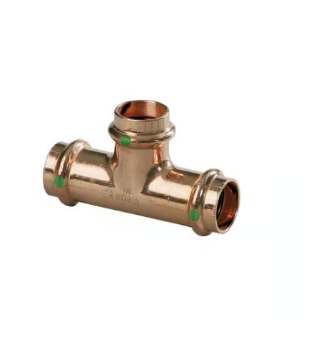 View Larger ProPress® ProPress® ProPress® 79660 Pipe Tee, 1-1/2 x 1 x 3/4 in Nominal, Press End Style, Copper, Import