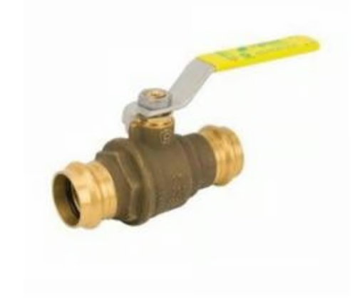 Jomar Valve® 100-203G JP-100GPXP 2-Piece Ball Valve, 1/2 in Nominal, Press End Style, Brass Body, Full Port, EPDM Softgoods