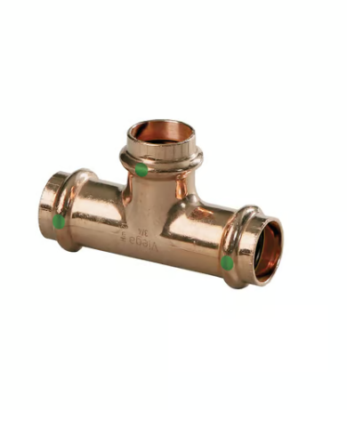 ProPress® 79660 Pipe Tee, 1-1/2 x 1 x 3/4 in Nominal, Press End Style, Copper, Import  SKU: 53768