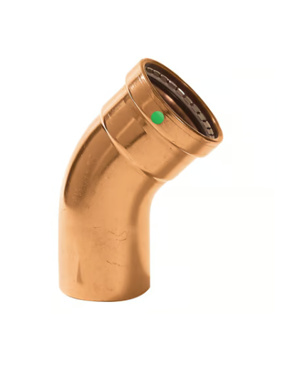 View Larger ProPress® ProPress® ProPress® 20678 45 deg Street Elbow, 4 in Nominal, Fitting x Press End Style, Copper, Import  SKU: 53937