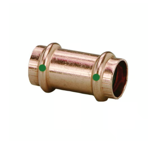 ProPress® 78172 Pipe Coupling, 1/2 in Nominal, Press End Style, Copper, Import