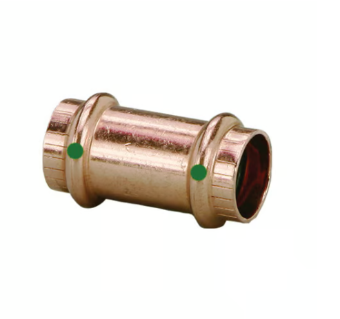 ProPress® 78187 Pipe Coupling, 1-1/4 in Nominal, Press End Style, Copper, Import