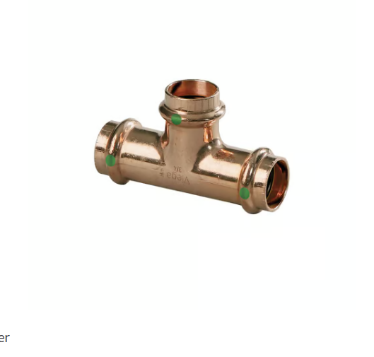 View Larger ProPress® ProPress® ProPress® 94762 Pipe Tee, 1-1/4 x 1 x 3/4 in Nominal, Press End Style, Copper, Import