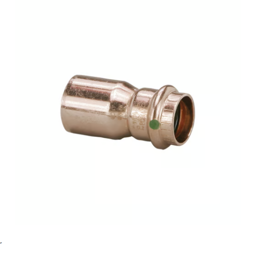 View Larger ProPress® ProPress® ProPress® 78087 Pipe Reducer, 1 x 3/4 in Nominal, Fitting x Press End Style, Copper, Import