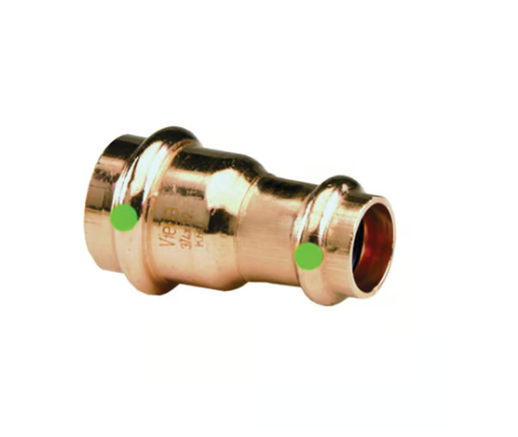 View Larger ProPress® ProPress® ProPress® 15588 Pipe Reducer, 1-1/2 x 1 in Nominal, Press End Style, Copper, Import