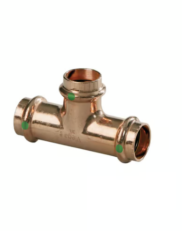 View Larger ProPress® ProPress® ProPress® 77467 Pipe Tee, 1-1/2 x 1-1/2 x 1 in Nominal, Press End Style, Copper, Import