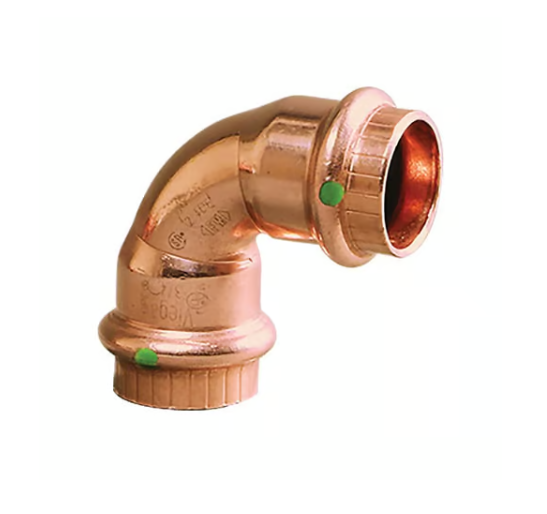 View Larger ProPress® ProPress® ProPress® 77037 90 deg Pipe Elbow, 1-1/2 in Nominal, Press End Style, Copper, Import  SKU: 54017