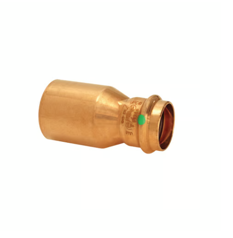 View Larger ProPress® ProPress® ProPress® 79850 Pipe Reducer, 1-1/2 x 1/2 in Nominal, Fitting x Press End Style, Bronze, Import