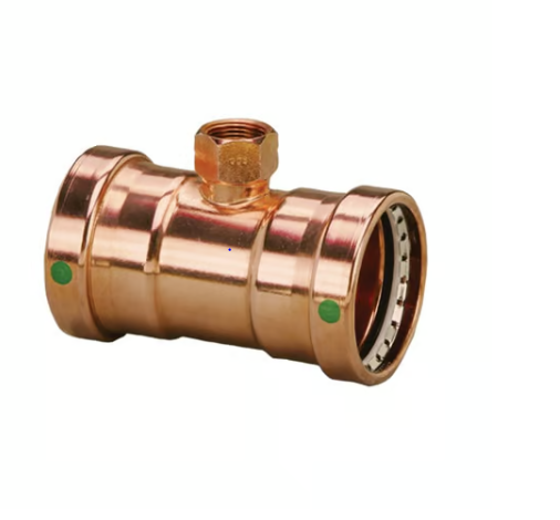 View Larger ProPress® ProPress® ProPress® 20873 Pipe Tee, 4 x 4 x 3/4 in Nominal, Press x Press x FNPT End Style, Copper, Import  SKU: 53974