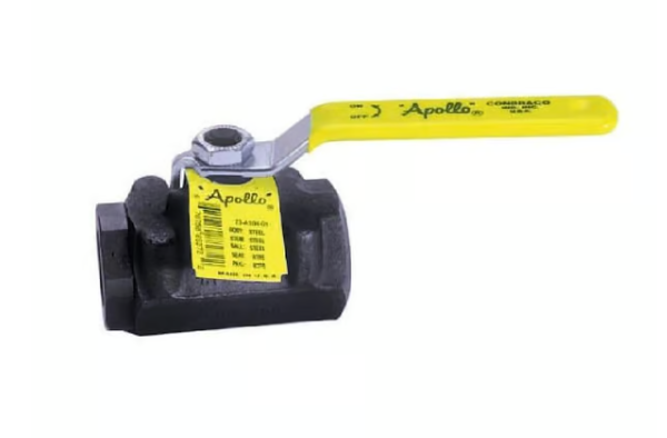 Apollo™ Apollo™ 73A10401A 73A-100 2-Piece Ball Valve, 3/4 in Nominal, FNPT End Style, Forged Carbon Steel Body, Standard Port, MPTFE Softgoods, Domestic